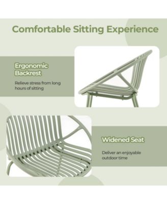 All Weather PP Patio Conversation Set with Round table and 2 Chairs