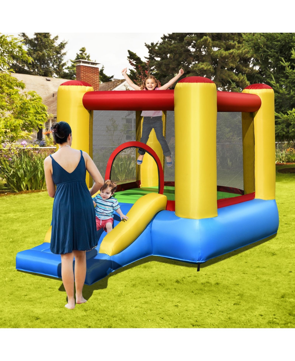 Gouun Kids Inflatable Jumping Bounce House without Blower
