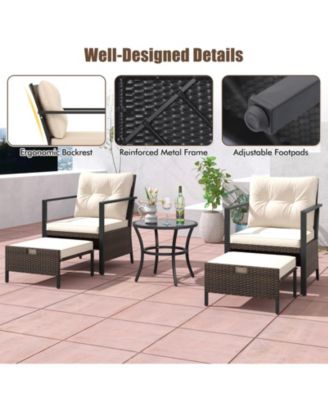 4 Piece Outdoor Furniture Set with Glass Topped Table
