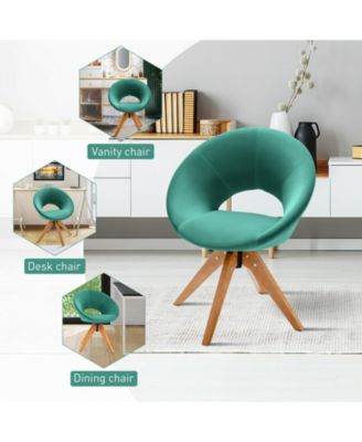 Swivel Accent Chair with Oversized Upholstered Seat for Home Office
