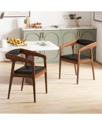 Upholstered Armchairs Set of 2 with Cozy Backrest and Padded Seat Cushion