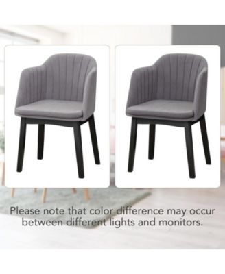 Upholstered Velvet Accent Modern Dining Chairs Set of 2 with Curved Backrests