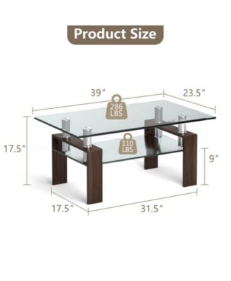 Rectangle Glass Table with Metal Legs
