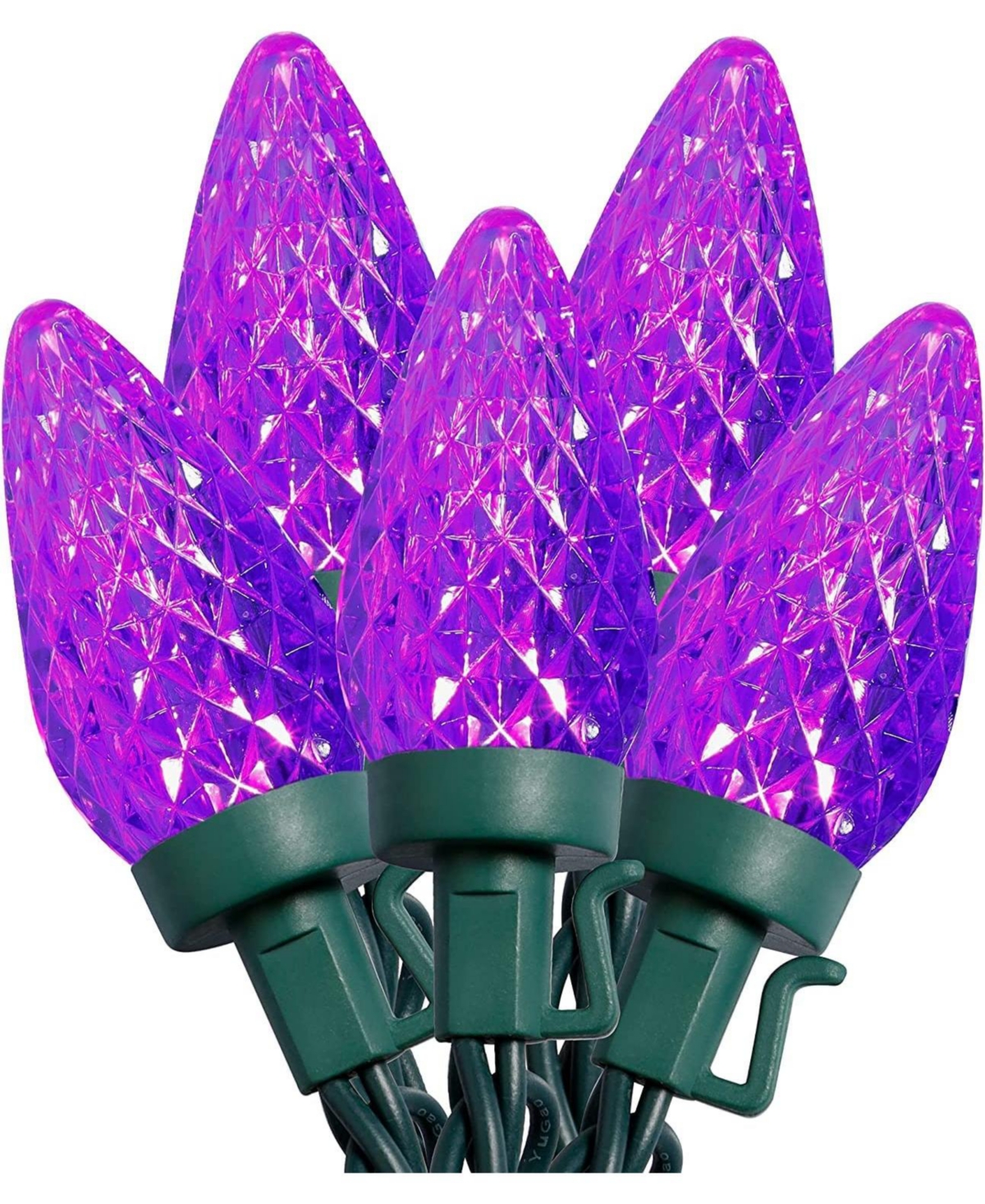 Twinkle Star C9 Christmas Lights 50 Faceted Strawberry String Lights Indoor Outdoor - 24.5 ft