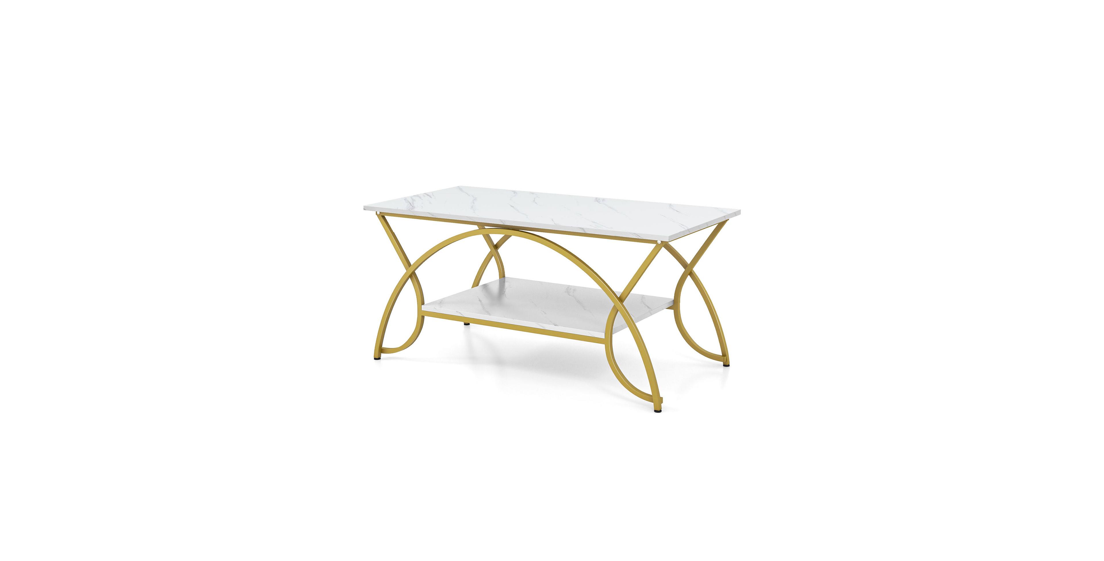 Gouun 2-Tier Table Rectangle for Living Room