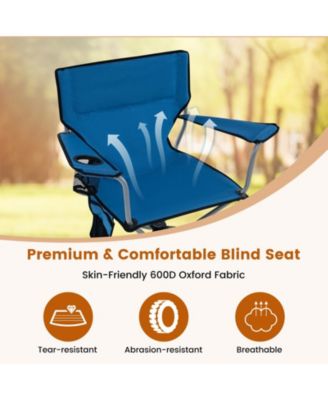 360° Swivel Hunting Chair Portable Foldable Hunting Chair with Mesh Cup Holder and Storage Pockets