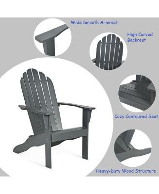 Acacia Wood Outdoor Adirondack Chair with Ergonomic Design