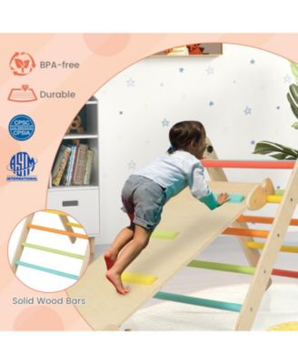 3-in-1 Climbing Set Foldable and Adjustable Kids Triangle Set