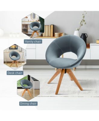 Swivel Accent Chair with Oversized Upholstered Seat for Home Office