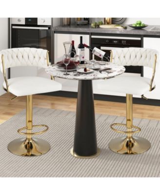 Swivel Barstool with Woven Back Set of 2 for Kitchen Island Cafe