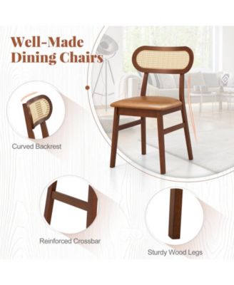 Indoor Mid Century Wood Dining Chairs Set of 2 for Dining Room