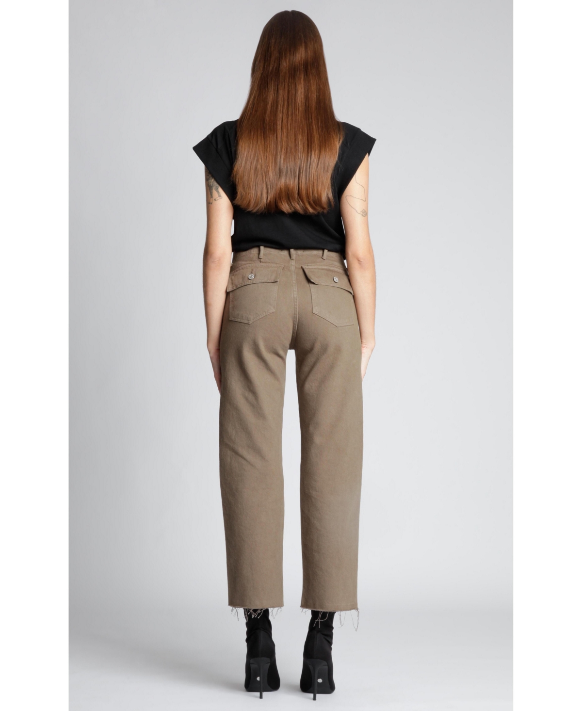 Black Orchid Denim Women's Ashley Patch Pocket Ankle Cargo Jean -khaki