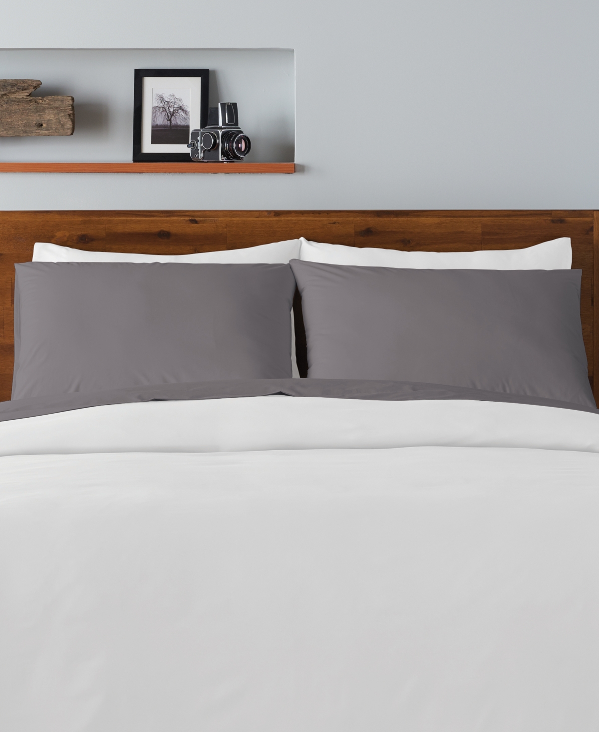 Ella Jayne Percale Cool And Crisp 500 Thread Count 100% Cotton Pillowcase Set, King In Charcoal