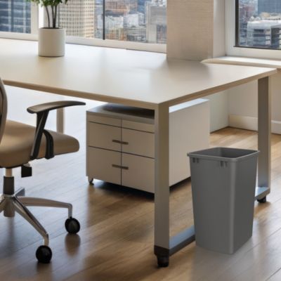 Polymer Replacement 35 qt. Trash Bin, Gray, 2 Pack, RV-35-13-2