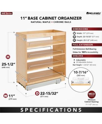 11" Pullout Kitchen Cabinet Organizer Pantry Spice Rack, 448-BC-11C