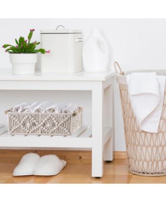 Handmade Paper Rope Storage Baskets Set with Bohemian Design for Household Essentials 2-Pack