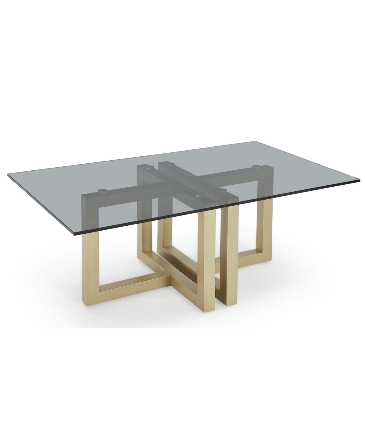 Macy's Emila 48" Rectangle Glass Mix And Match Coffee Table In Smoked Glass,champagne