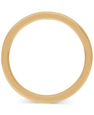 Men's Two-Tone Low Dome Textured Wedding Band in Sterling Silver & 18k Gold-Plate