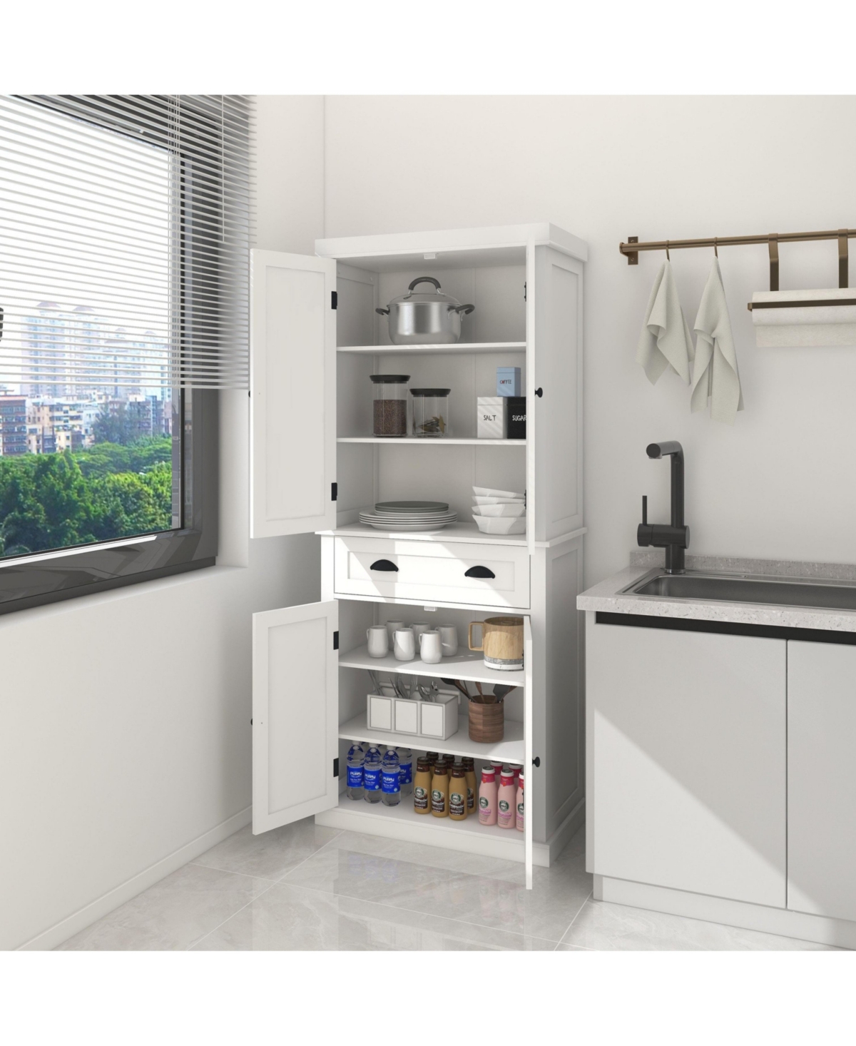 Slickblue Kitchen Pantry Cabinet for Extra Storage and Efficient Organization