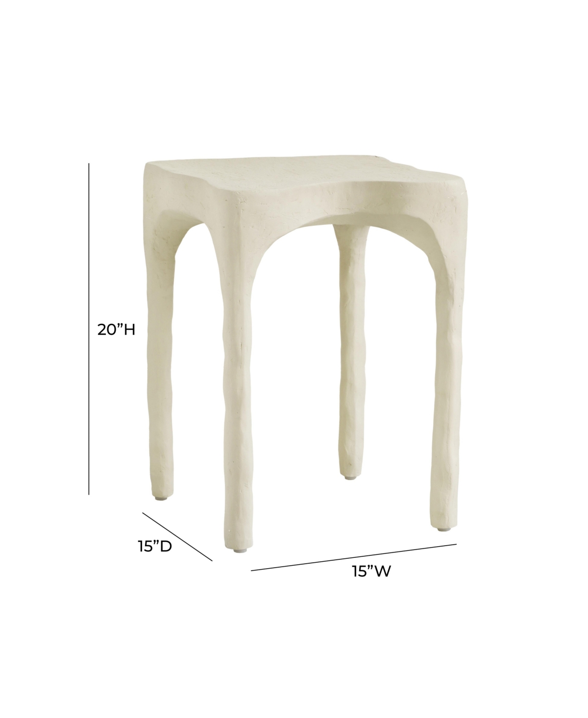 Tov Furniture Skully Textured Side Table In Cream