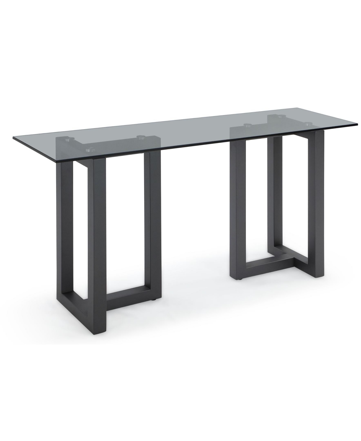 Macy's Emila 54" Glass Mix And Match Console Table In Smoked Glass,gunmetal
