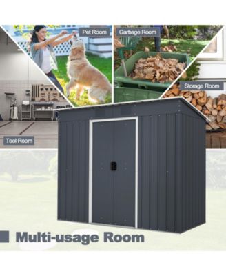 Outside Garden Storage Shed Tool House with Ground Foundation Frame