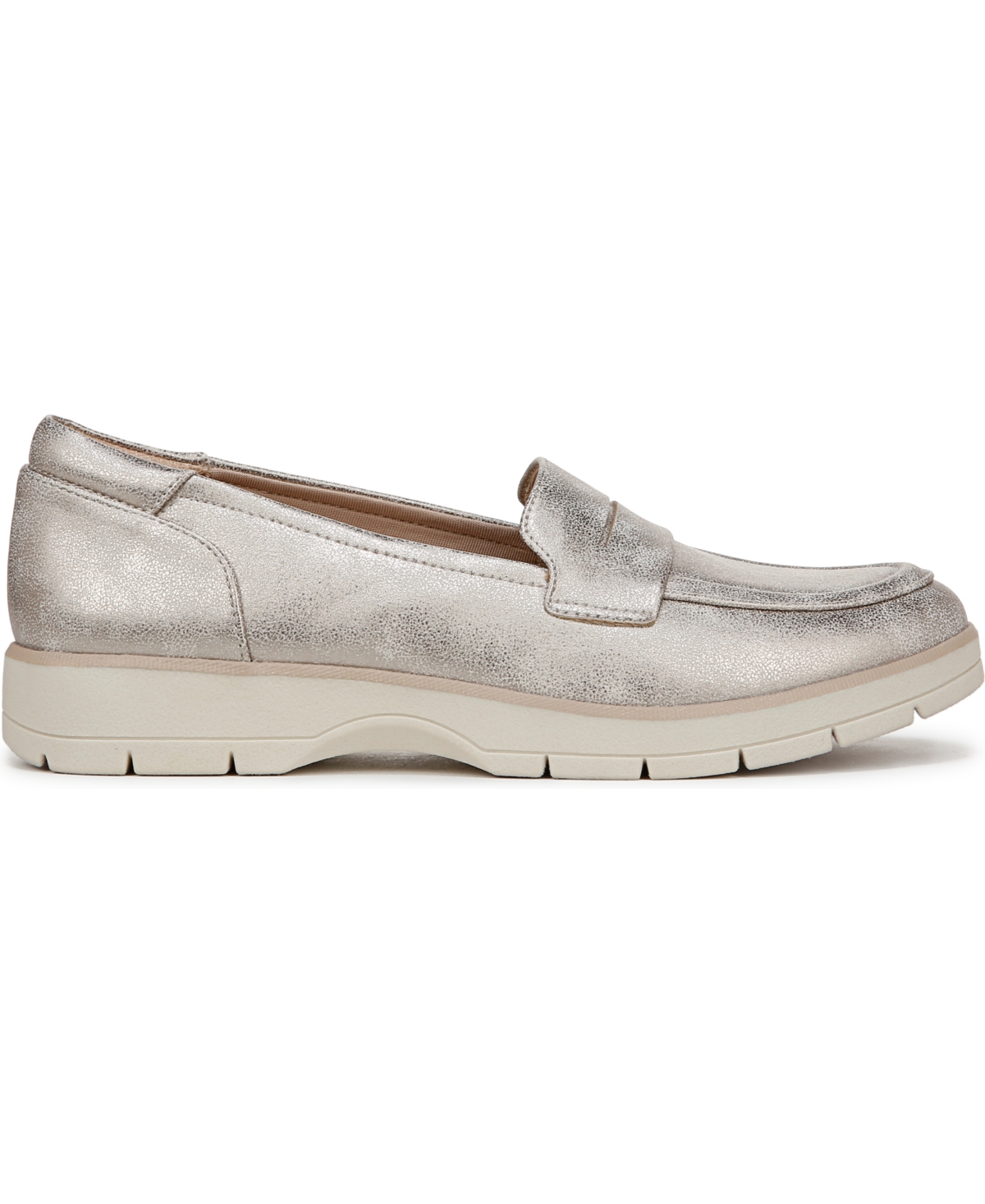 Shop Dr. Scholl's Women's Nice Day Lug Sole Loafers In Light Gold Faux Leather