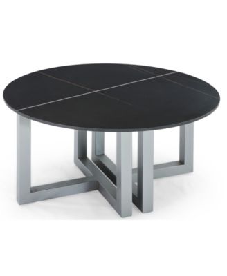 Emila 38" Round Sintered Stone Mix and Match Coffee Table