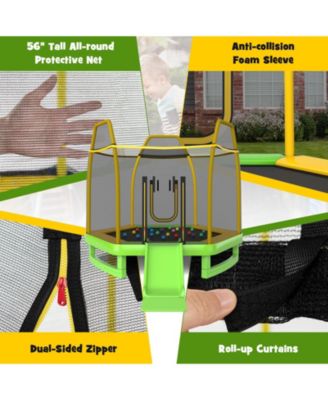 7 Feet Trampoline with Ladder and Slide for Indoor and Outdoor