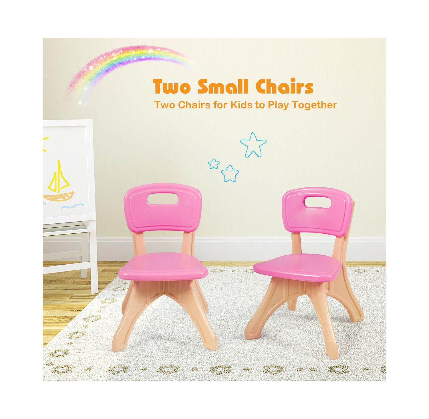 Kids In/Outdoor Plastic Storage Play Table & Chair Set, 3-Piece