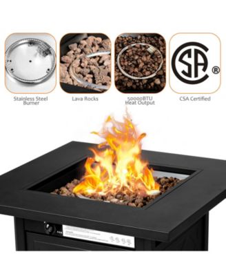 7 Pieces Patio Furniture Set with 28 Inches 50000 BTU Propane Gas Fire Pit Table