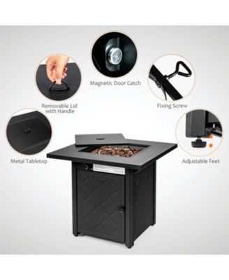 7 Pieces Patio Furniture Set with 28 Inches 50000 BTU Propane Gas Fire Pit Table