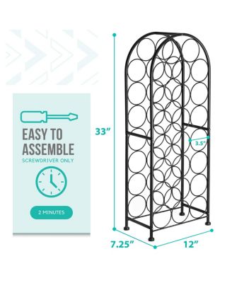 23-Bottle Bordeaux Chateau Wine Rack - Elegant Storage, Timeless Style, Optimal Freshness for Your Wine Collection (Black)