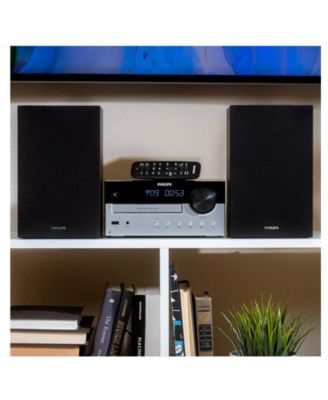 All-in-One Stereo System – CD Player, Bluetooth, FM Radio, USB & Aux Inputs, Remote Control, Compact Design, Superior Sound – Black