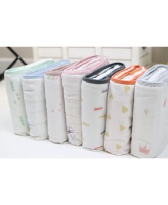 Toddler Triangles and Mint Oversized Bamboo Muslin Quilted Blanket