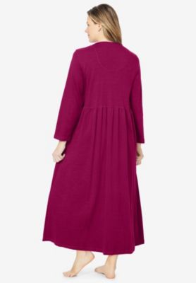 Plus Size Only Necessities Long Snap-Front Knit Lounger