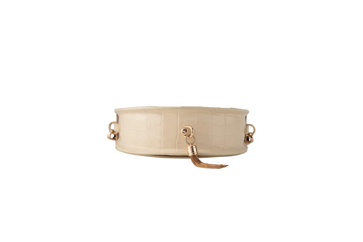 Victoria Hyde London Vintage Half-moon Bag Single-shoulder/crossbody/handheld Dumpling Bag In Beige