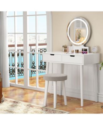 Vanity Desk, Makeup Vanity Desk with Touch Light Mirror