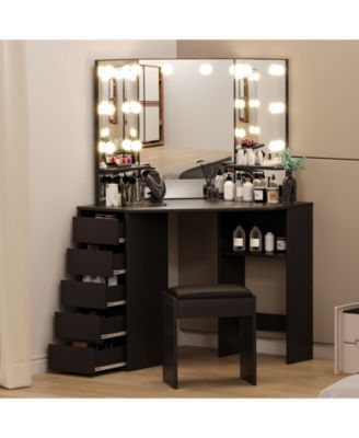 Vanity Desk with Mirror and Lights - Vanity with 3 Lighting Options