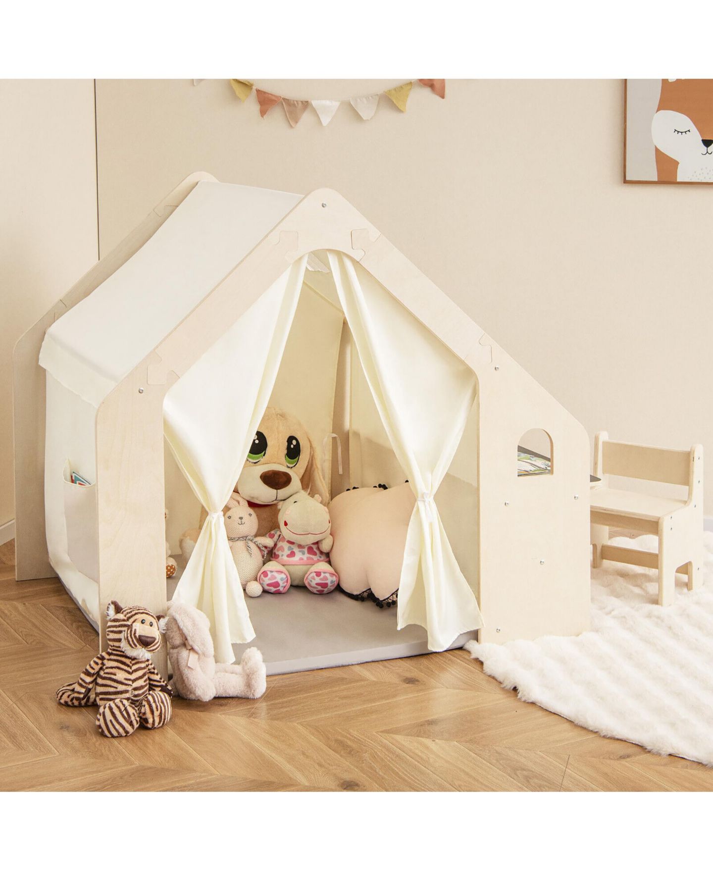 Детские игрушки Gymax 6-in-1 Wooden 6-Piece Playhouse, от 2 лет, цвет: Белый — фото 2