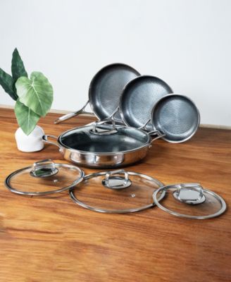 DiamondClad™ 8-Pc. Hybrid Nonstick Stainless Steel Frypan Set