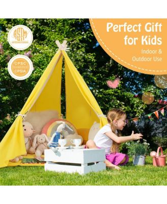Kids Play Tent Triangular Kids & Toddlers Tent with Solid Wood Frame
