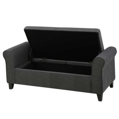 50” Armed Storage Bench,Upholstered Ottoman for Bedroom,Living Room, or Entryway-The Pop Home