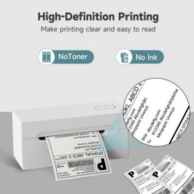 POLONO Bluetooth Thermal Shipping Label Printer, Wireless 4x6 Shipping Label Printer for Small Business, Support Android, iPhone, Windows, and Mac, Widely Used for Ebay, Amazon, Shopify, Etsy, USPS