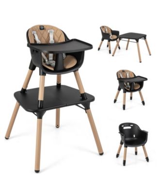 4-in-1 Baby Convertible Toddler Table Chair Set with PU Cushion