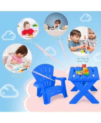 3-Piece Plastic Children Play Table Chair Set