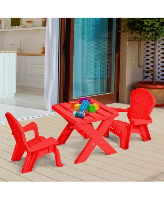 3-Piece Plastic Children Play Table Chair Set