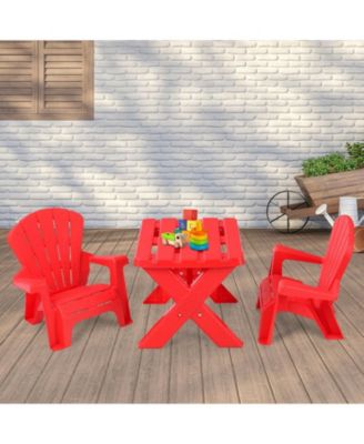 3-Piece Plastic Children Play Table Chair Set