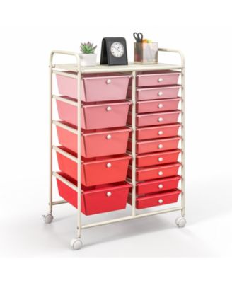 15-Drawer Utility Rolling Organizer Cart Multi-Use Storage