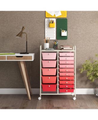 15-Drawer Utility Rolling Organizer Cart Multi-Use Storage